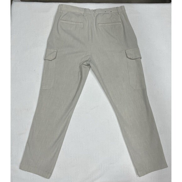 Banana Republic Pants Mens 32x30 Beige Cargo Slim Tapered Polyester Viscose - Picture 2 of 7